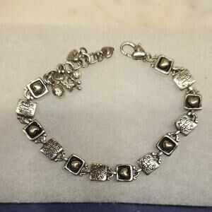 Brighton Silver and Gold Heart Bracelet 7"to 8"
